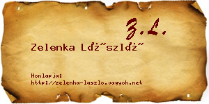 Zelenka László névjegykártya